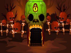 Brown Skull Forest Escape Puzzle Game