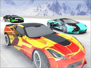 Snow Fall Hill Track Racing Arcade Game