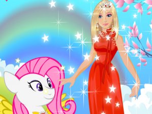 Barbie and Pony Dressup Online Game Dress-Up Game